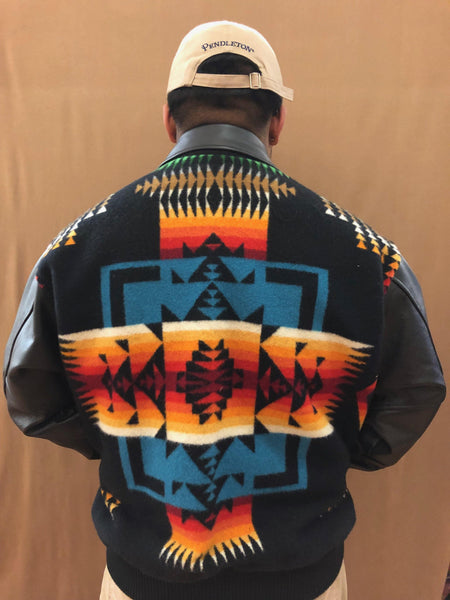 Leather Bomber Jacket, Chief Joseph Black - Kraffs Clothing