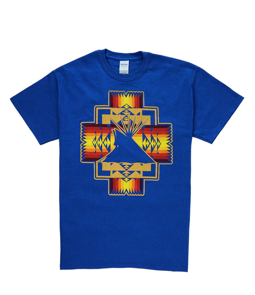 Geometric Tepee Tee, Cobalt