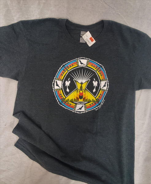 Tipi Rainbow Native Themed Tee, Dark Heather - Kraffs Clothing