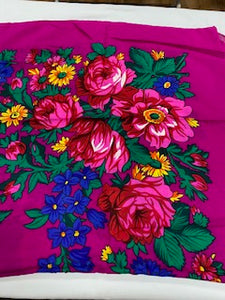 Large Fuscia Floral Scarf