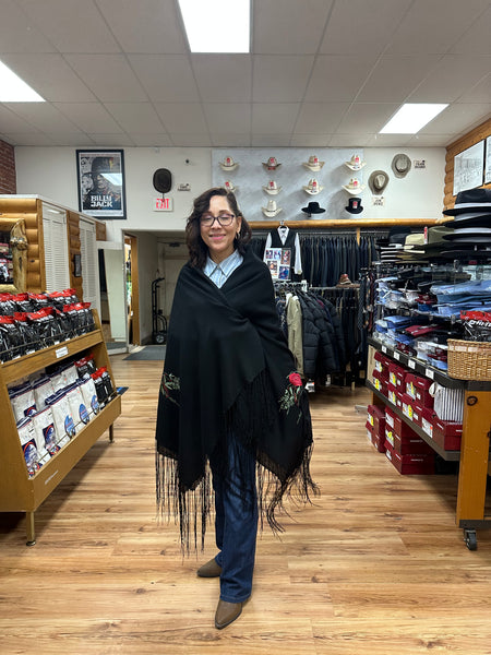 Dance Shawls Merino Wool with Embroidery