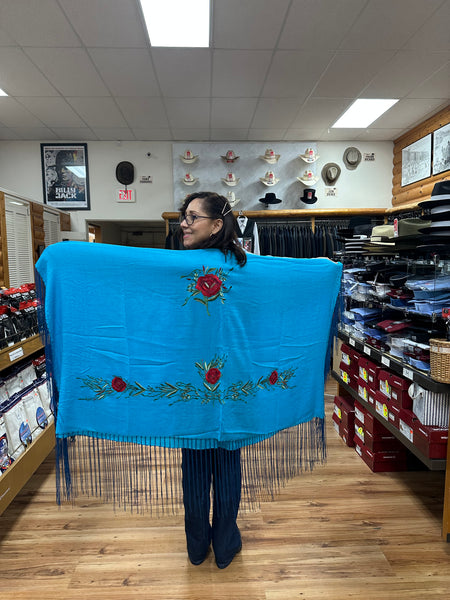 Dance Shawls Merino Wool with Embroidery