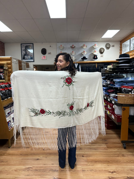 Dance Shawls Merino Wool with Embroidery