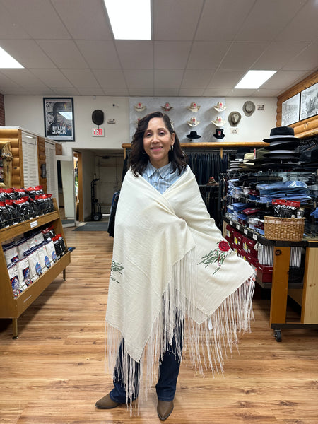 Dance Shawls Merino Wool with Embroidery