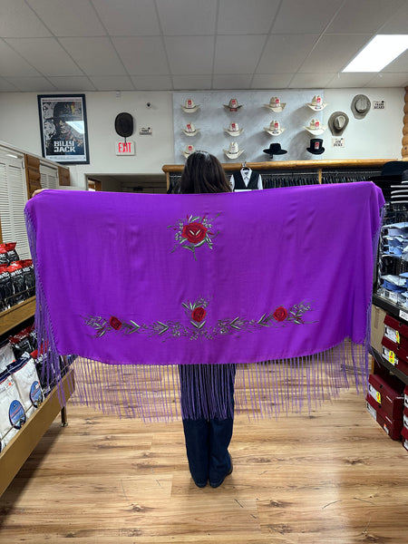 Dance Shawls Merino Wool with Embroidery