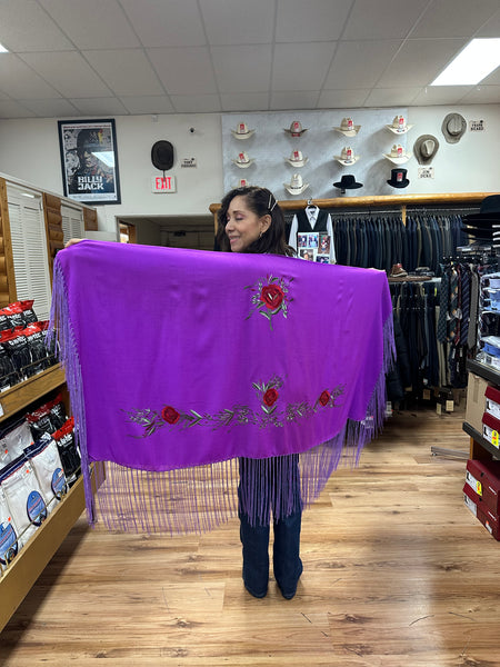Dance Shawls Merino Wool with Embroidery