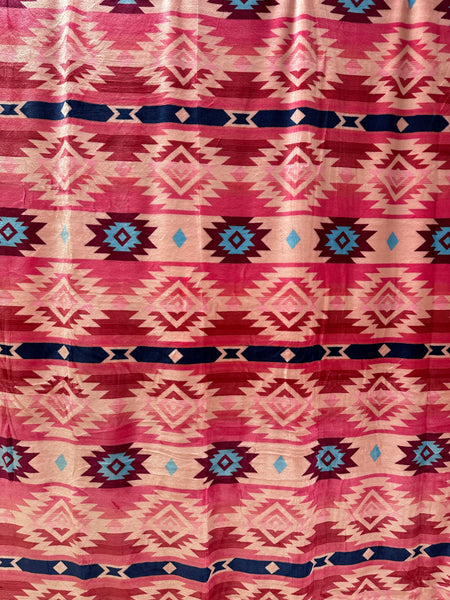 Western Trading Queen Fleece Blanket, PINKWBLU