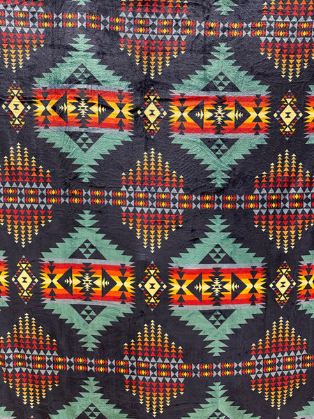 Western Trading Queen Size fleece blankets 2 ply, reversible, NAVY