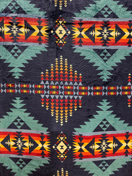 Western Trading Queen Size fleece blankets 2 ply, reversible, NAVY