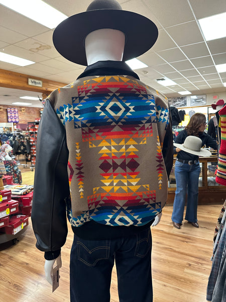 Pendleton Pilot Rock Bomber Jacket, with Black leather sleeves