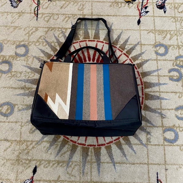 Coach Bag Made by Kraffs with Roselyn Begay Basket Weaver Pendleton Fabric