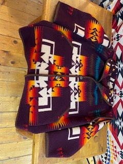 Kraffs Reversible Wool Car Coat, Chief Joseph Maroon