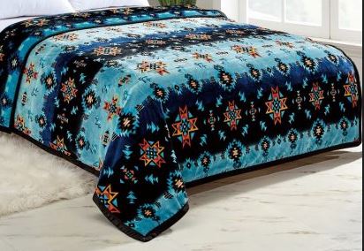 Silk Touch, Diamond Gradient Reversible Queen Fleece Blanket, Assorted Colors