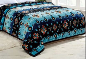 Silk Touch, Diamond Gradient Reversible Queen Fleece Blanket, Assorted Colors