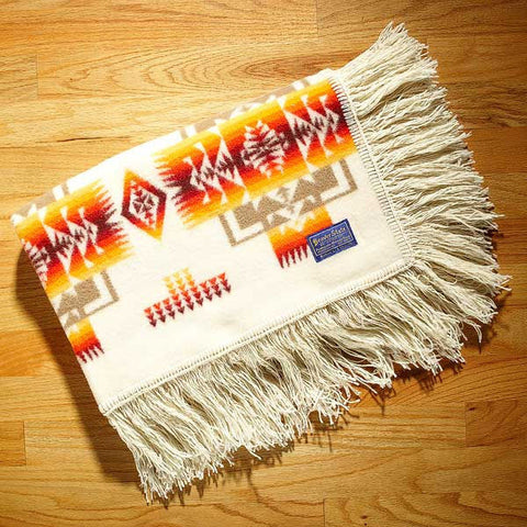 Pendleton® Chief Joseph Ivory Fringed Crib Shawl