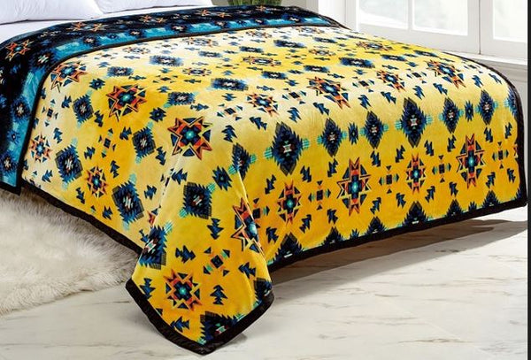 Silk Touch, Diamond Gradient Reversible Queen Fleece Blanket, Assorted Colors
