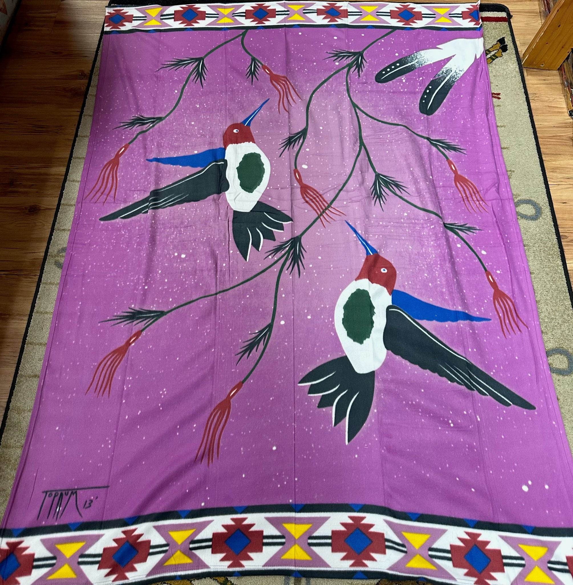 Pacific Blanket Polar Fleece, Humming bird