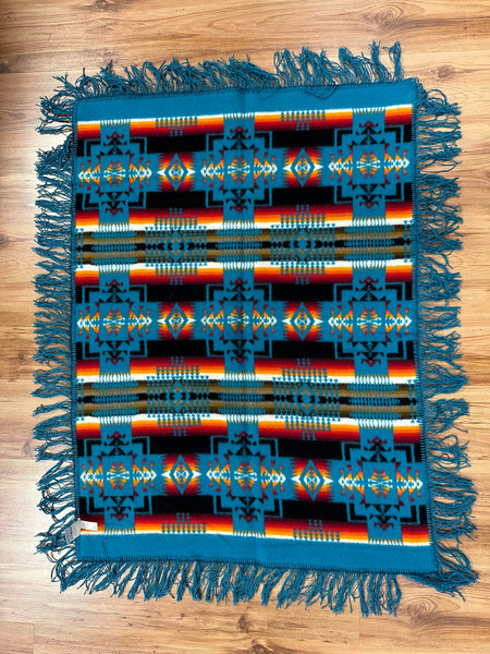 Pendleton® Chief Joseph Turquoise Fringe Crib Shawl