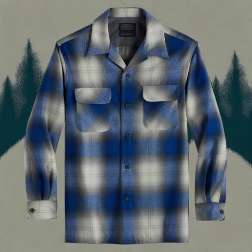 Pendleton Men's Plaid Board Shirt Blue/White Ombre – Kraffs Clothing