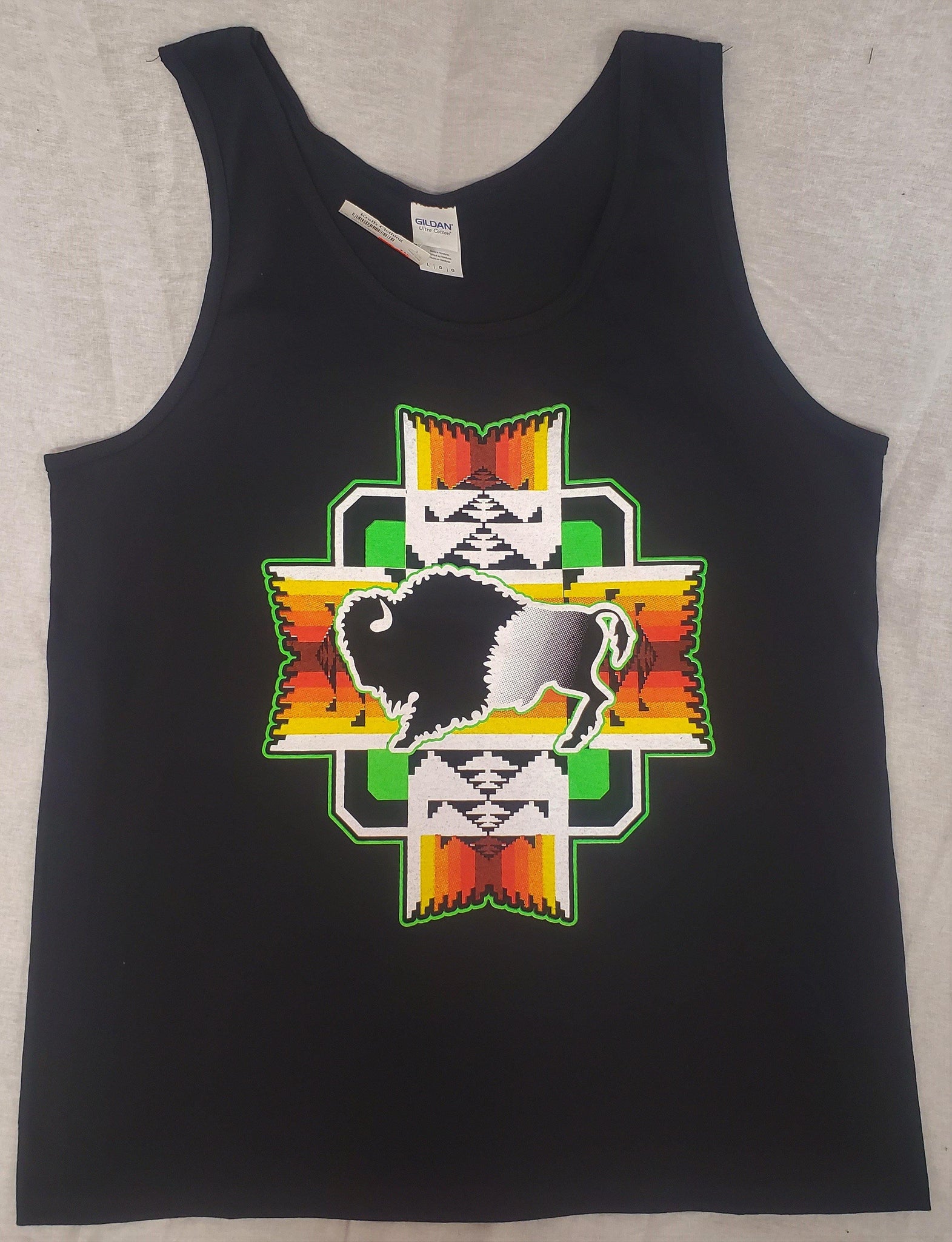 Buffalo Native Themed Tank, Black - Kraffs Clothing