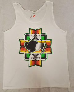 Buffalo Native Themed Tank, White - Kraffs Clothing