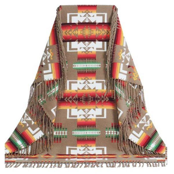 Pendleton® Chief Joseph Shawl Robe, Khaki - Kraffs Clothing