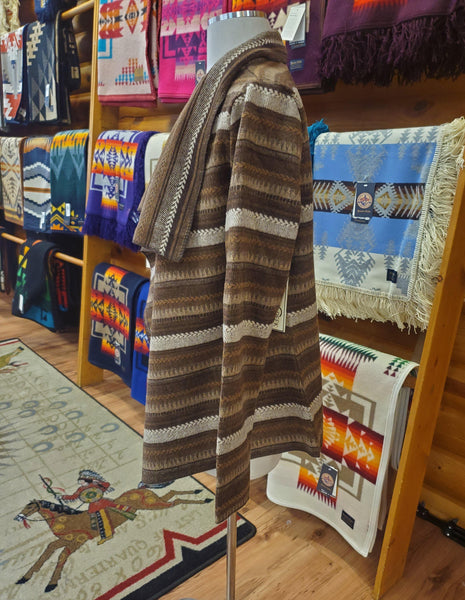 Cripple Creek Navajo Open Front Brown Wrap Jacket, Brown - Kraffs Clothing