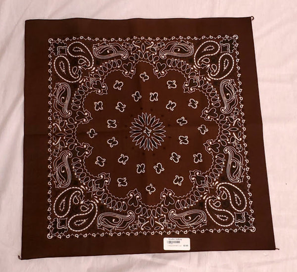 Cocoa brown paisley bandana,