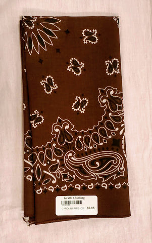 Cocoa brown paisley bandana,