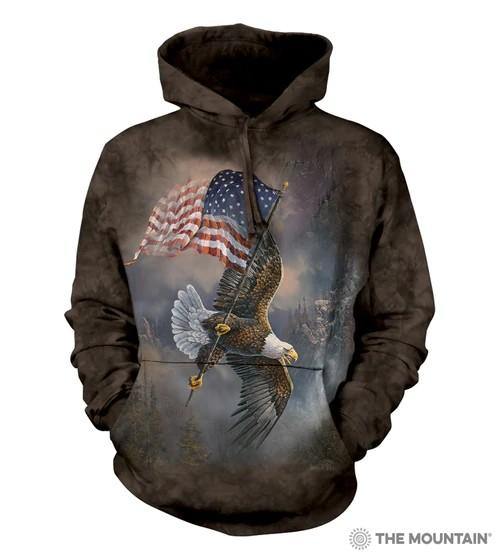 The Mountain Flag-Bearing Eagle Hoodie - Kraffs Clothing