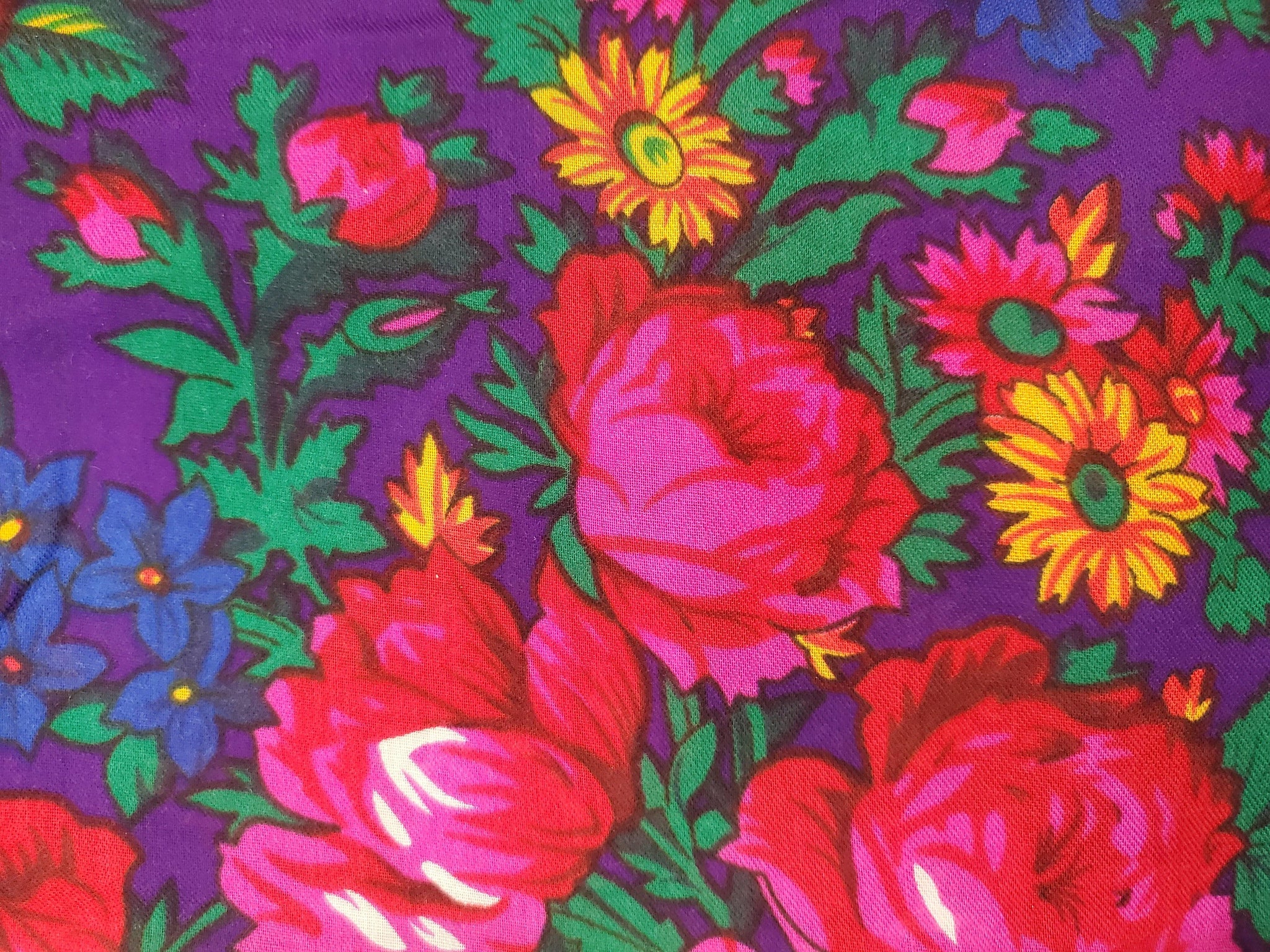 Large Purple Floral Scarf - Kraffs Clothing