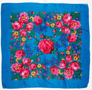 Floral Dance Scarf, Aqua