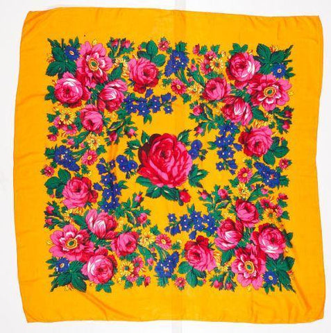 Large Orange Floral Scarf - Kraffs Clothing