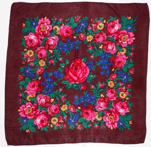 Large Burgundy Floral Scarf - Kraffs Clothing