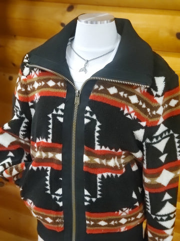 Pendleton® Women's Foxglove Range Fleece Bomber, Crossroads Black