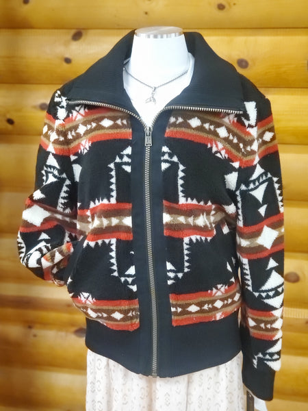 Pendleton® Women's Foxglove Range Fleece Bomber, Crossroads Black