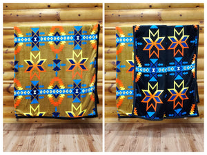 Western Trading, Extra Plush, Queen Reversible Nativo Star Fleece Blanket, Assorted Colors