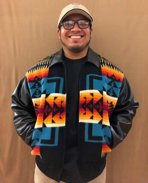 Leather Bomber Jacket, Chief Joseph Black - Kraffs Clothing