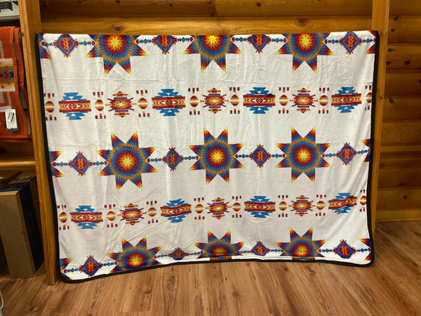 Silk Touch Starburst Reversible Queen Fleece Blankets, Assorted Colors