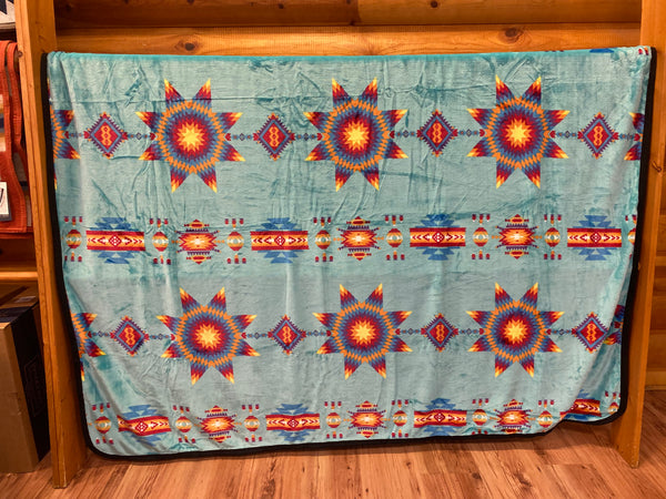 Silk Touch Starburst Reversible Queen Fleece Blankets, Assorted Colors