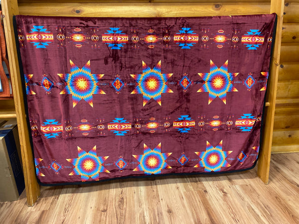 Silk Touch Starburst Reversible Queen Fleece Blankets, Assorted Colors