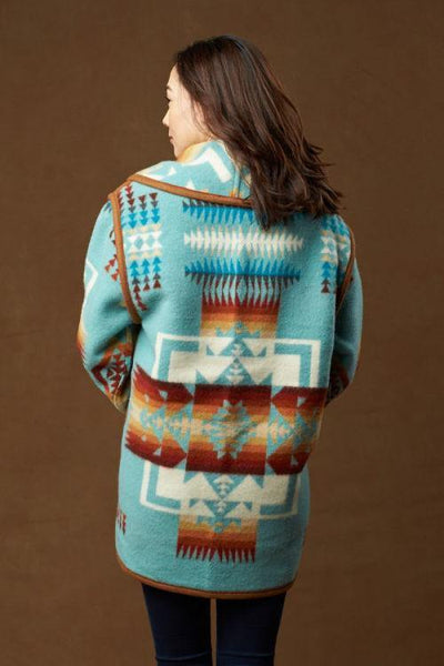 Kraff's Reversible Car Coat, Chief Joseph, Aqua_2