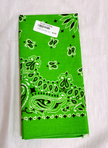 Lime green paisley bandana