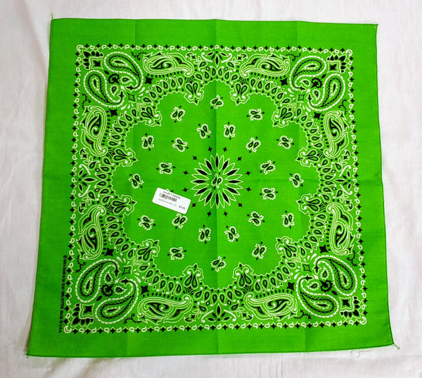 Lime green paisley bandana