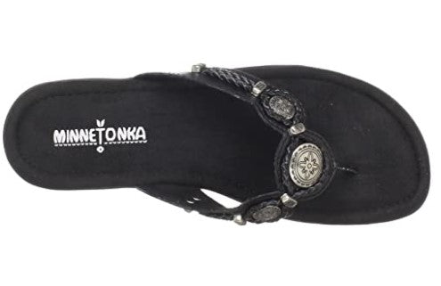 Minnetonka Moccasin Sandal, Laughlin, Black