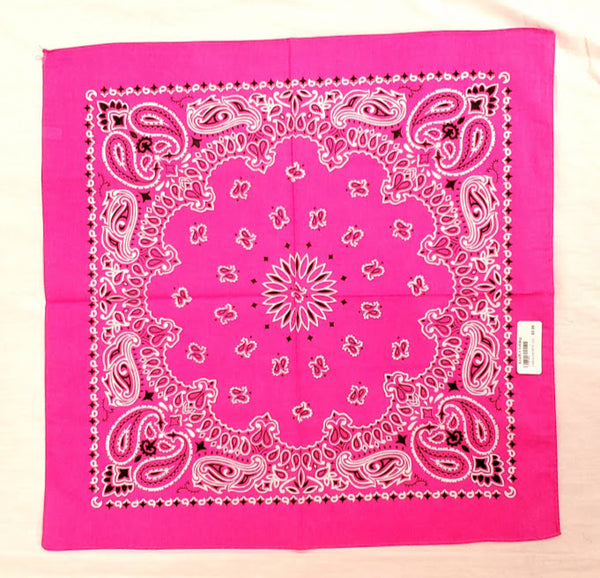 Neon pink paisley bandana
