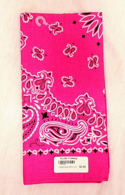 Neon pink paisley bandana