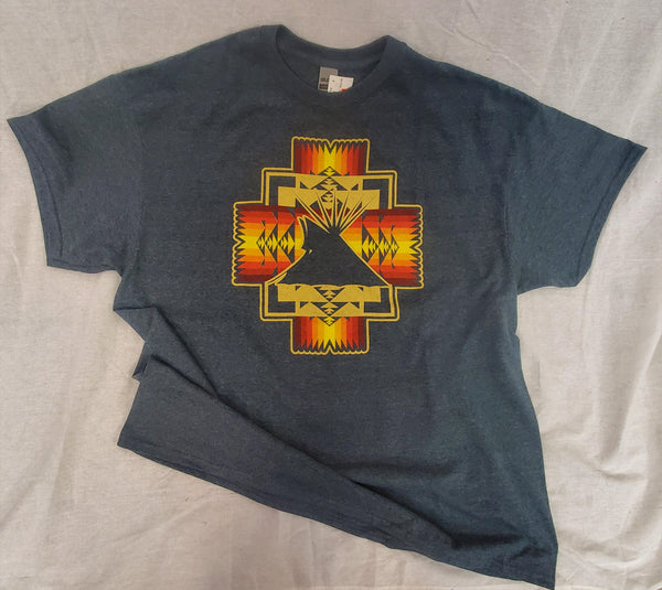 Tipi Native Themed Tee, Dark Heather - Kraffs Clothing