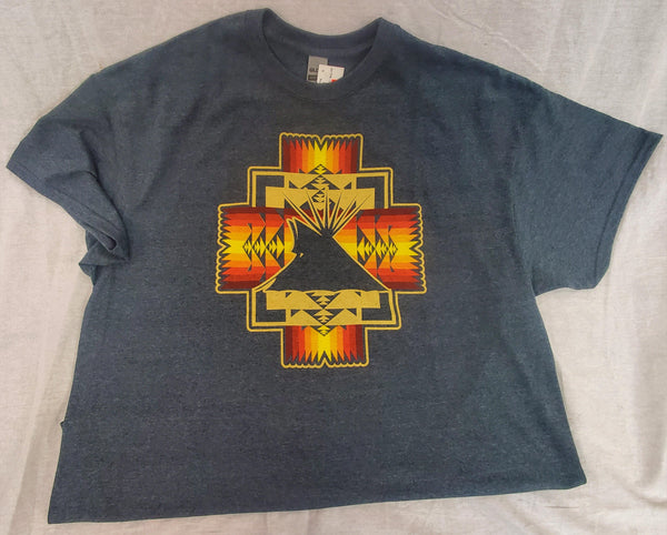 Tipi Native Themed Tee, Dark Heather - Kraffs Clothing