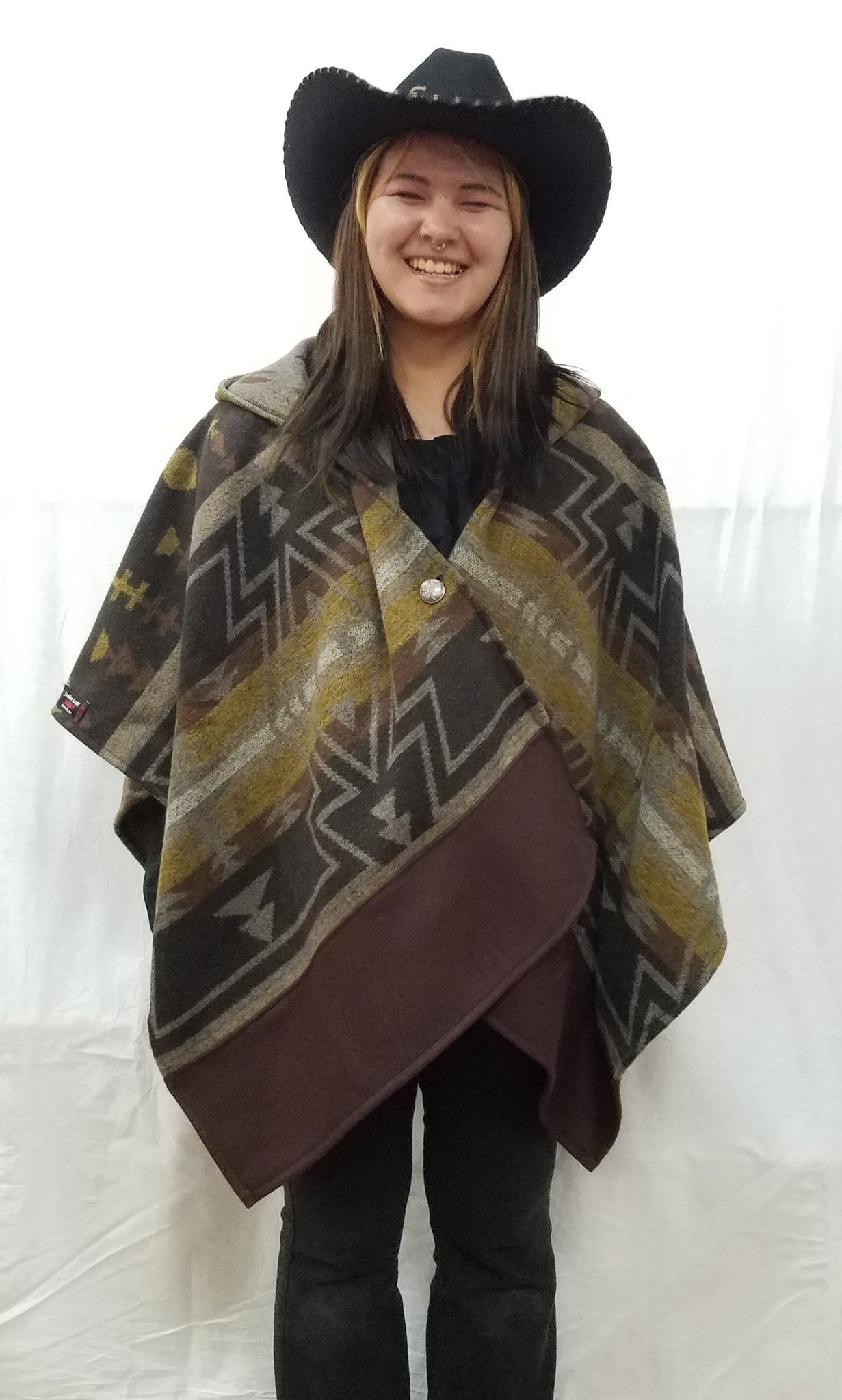 Kraff's Crystal Creek Hooded Poncho TAN